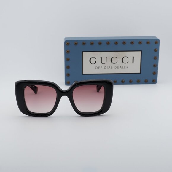 Gucci GG1975S 001 Square Sunglasses – Shiny Black/Red Gradient main image 4